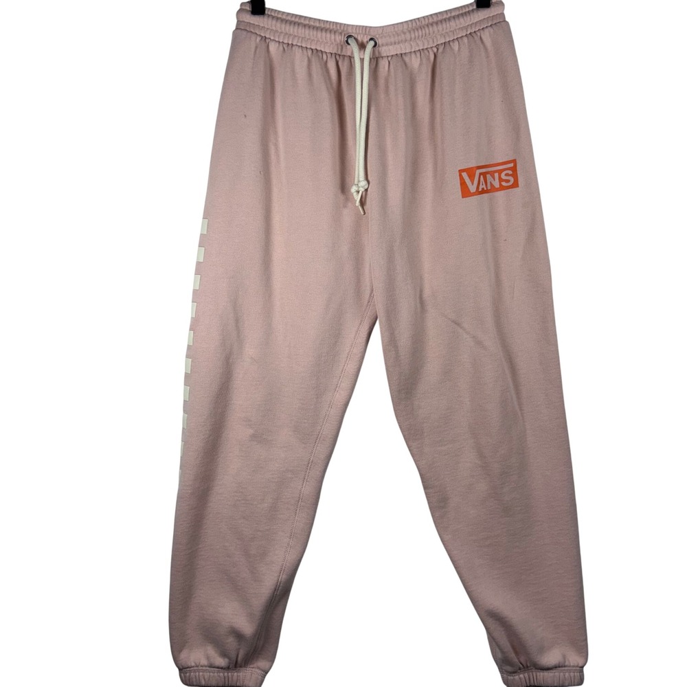 Vans Versa Sweatpants Womens Small Pink Checkerboard Logo Joggers